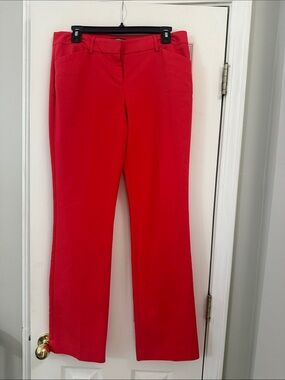 Express Editor Bright Coral Boot-Cut Pants